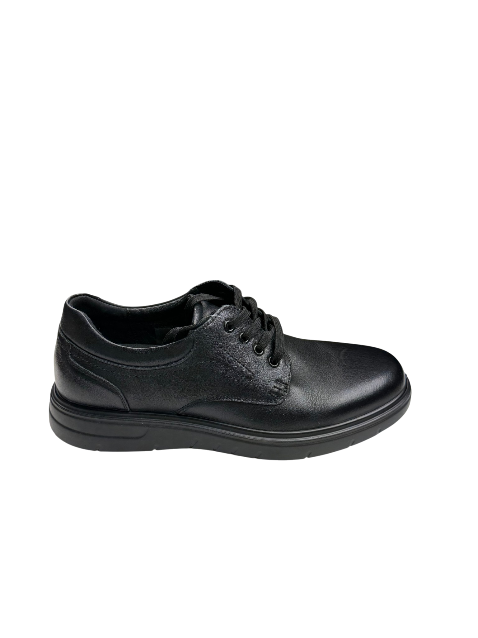 Pantofi casual bărbați negri din piele naturală cu talpă groasă