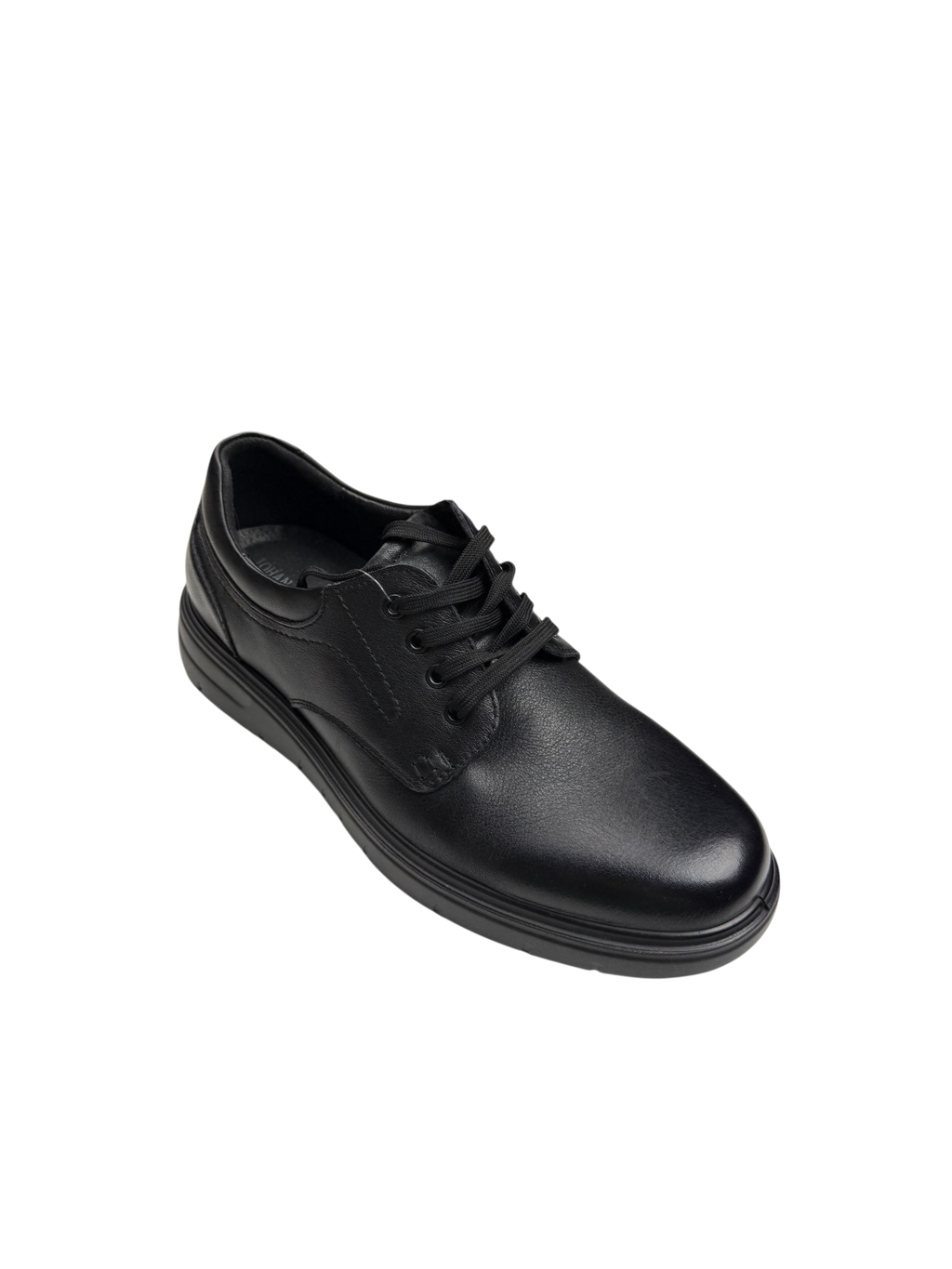 Pantofi casual bărbați negri din piele naturală cu talpă groasă