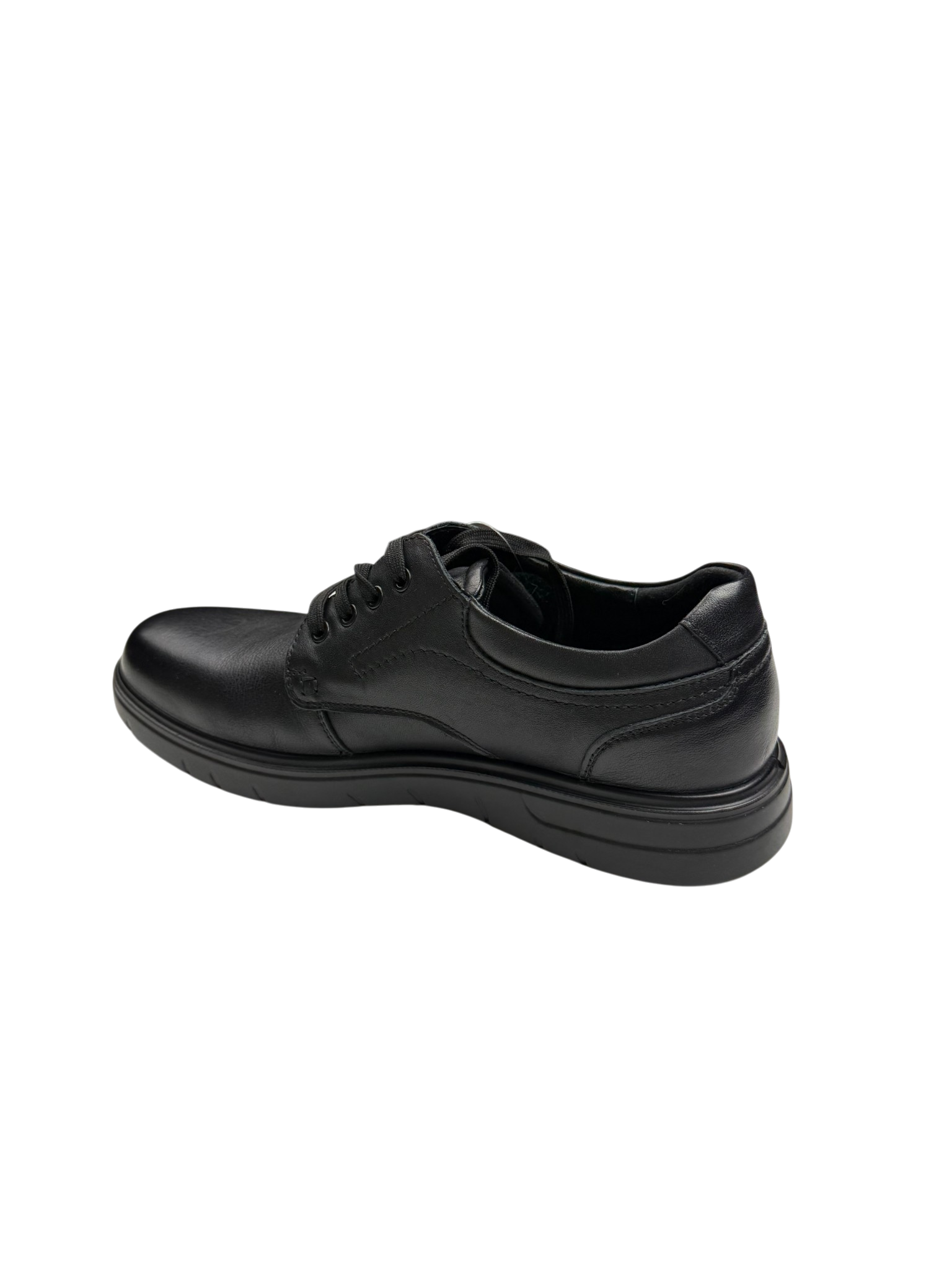 Pantofi casual bărbați negri din piele naturală cu talpă groasă