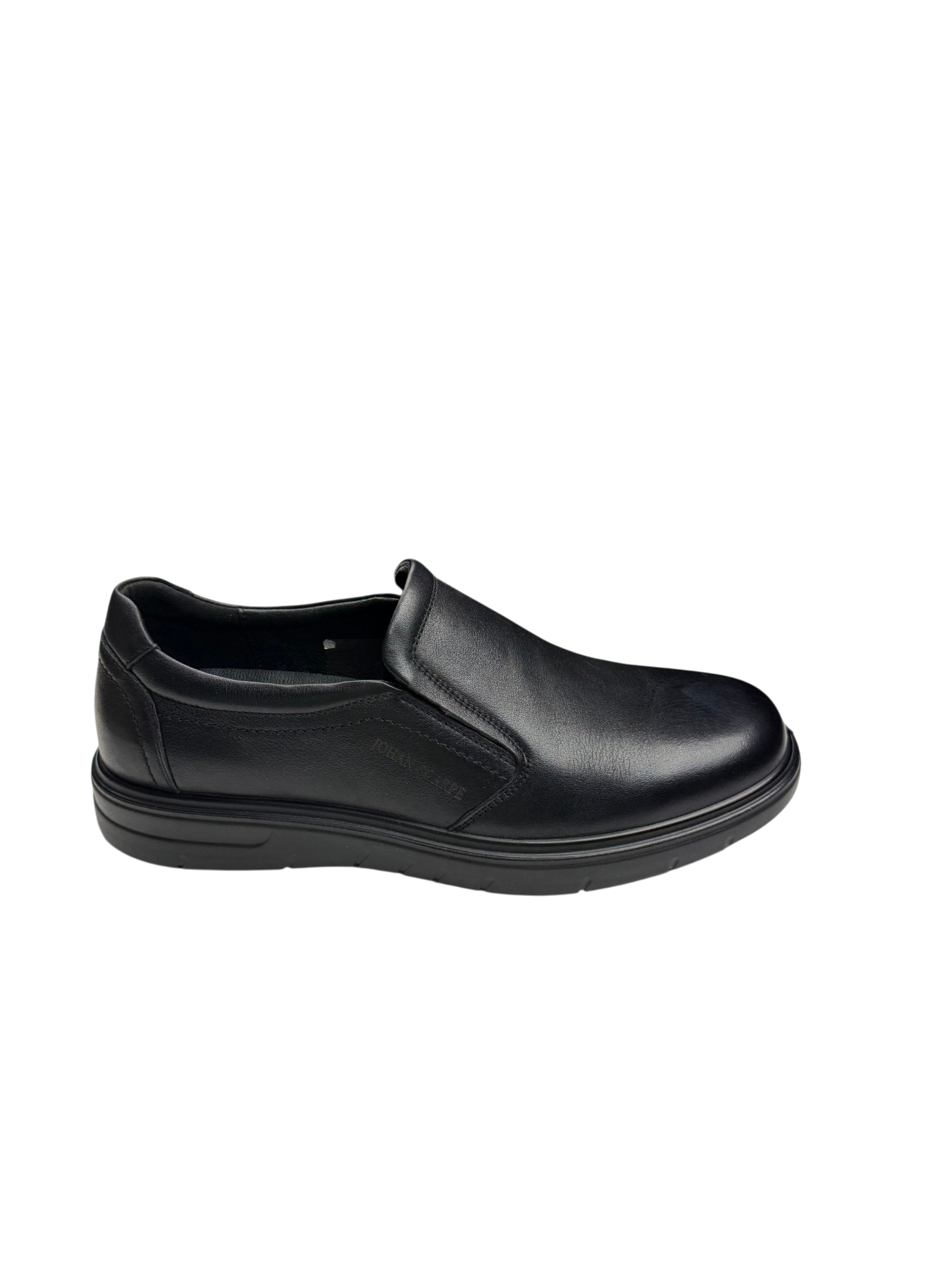 Pantofi casual bărbați negri din piele naturală cu elastic