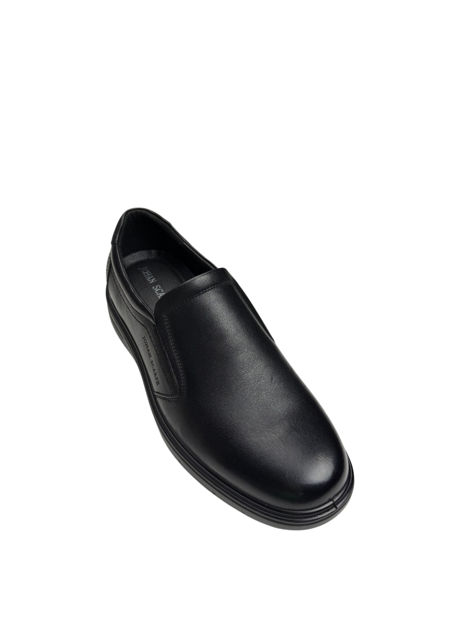 Pantofi casual bărbați negri din piele naturală cu elastic