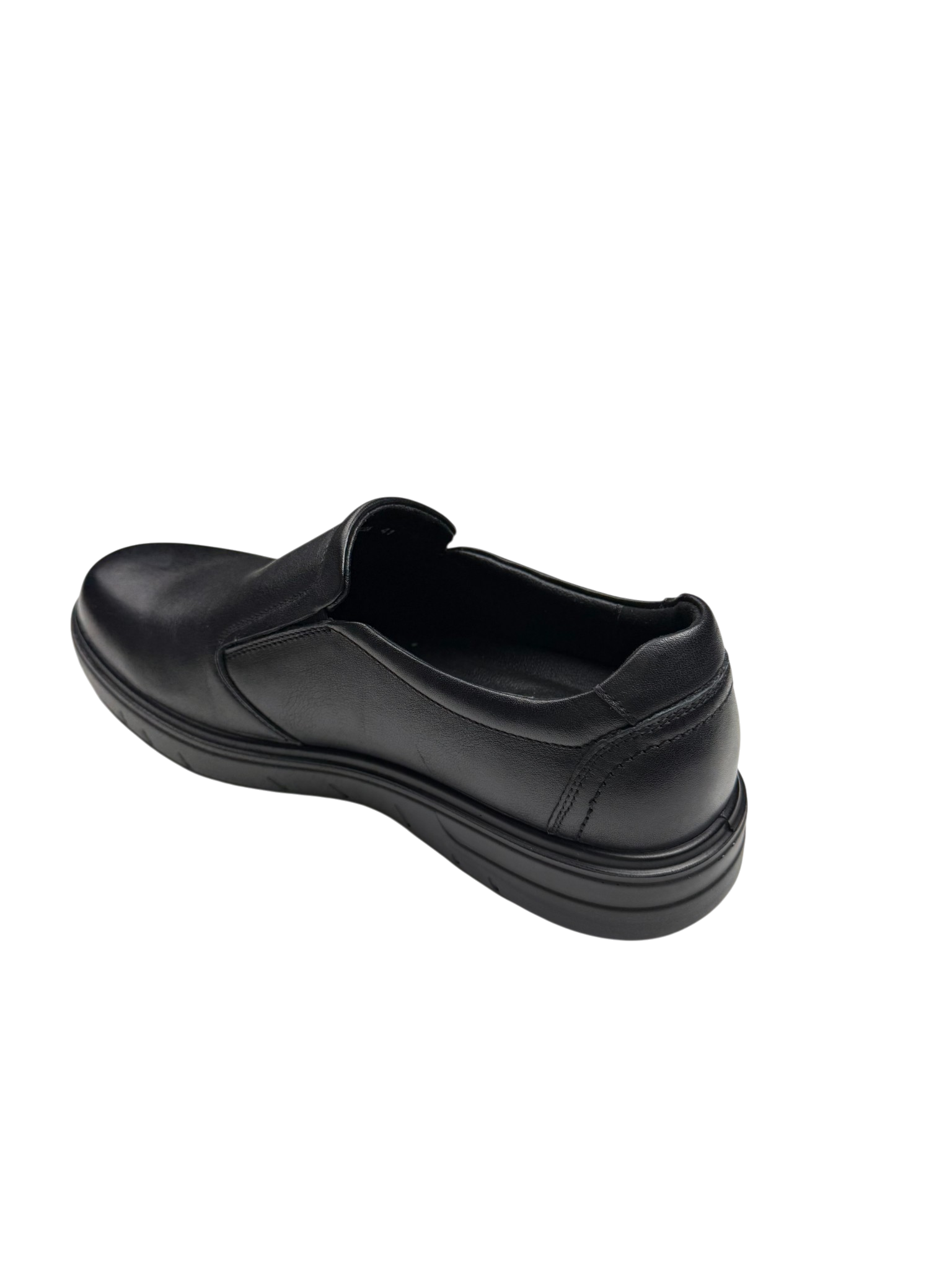 Pantofi casual bărbați negri din piele naturală cu elastic