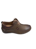 Pantofi casual bărbați maro din piele naturală cu cusătură pe mijloc