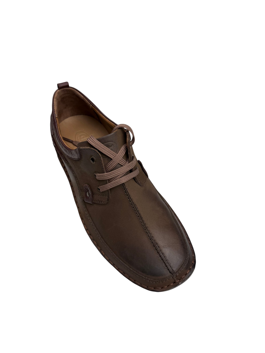 Pantofi casual bărbați maro din piele naturală cu cusătură pe mijloc