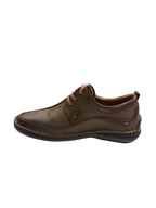 Pantofi casual bărbați maro din piele naturală cu cusătură pe mijloc