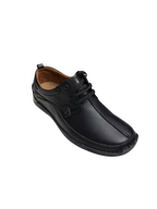 Pantofi casual bărbați negri din piele naturală cu cusătură pe mijloc