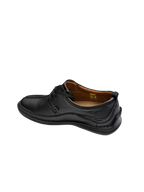 Pantofi casual bărbați negri din piele naturală cu cusătură pe mijloc