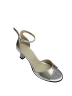 Sandale elegante de damă argintii din piele naturală