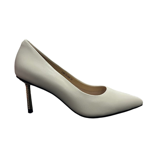 Pantofi eleganti dama din piele naturala 5802, Alb