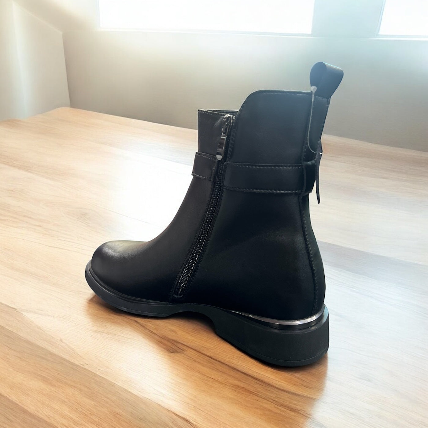 Ghete dama din piele naturala 1001, Negru