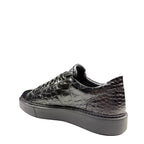 Adidași Negri din Piele Naturală cu Textură Crocodil – Look Premium